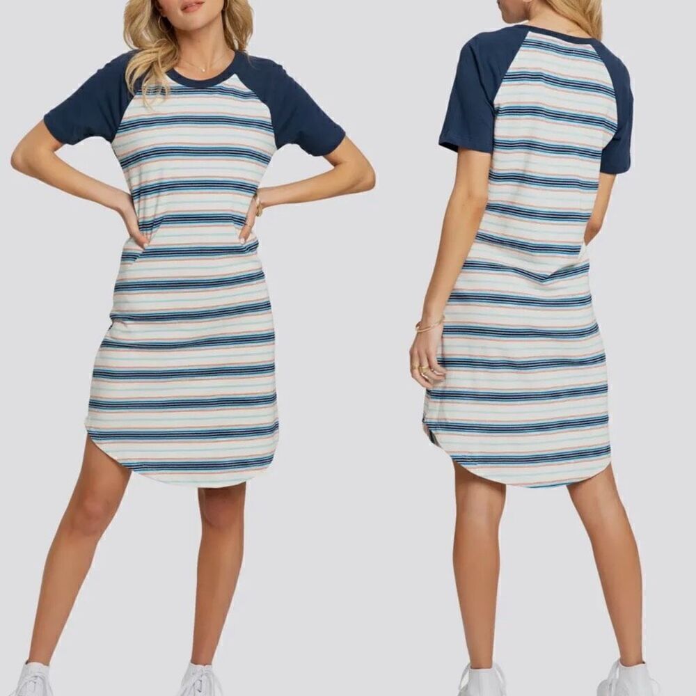 Sol Angeles Retro Stripe Raglan Sleeve Dress Large‎